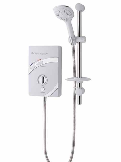 MX Thermo Responce QI Electric Shower - White & Chrome - 9.5kw