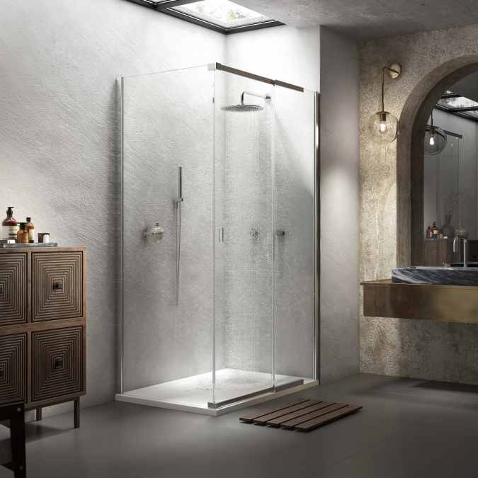Kudos Pinnacle 8 1400mm Sliding Shower Door For Corner Installation
