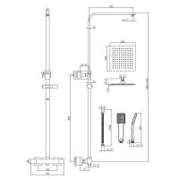 Spey Series 2 Black Dual Head Thermostatic Shower Kit - Highlife Bathrooms