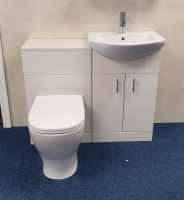 Ash Grey L Shaped Basin & Toilet Combination Unit