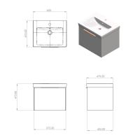 Abacus S3 Concepts Wall Hung Vanity Unit Pack 550mm - Matt Sage Green