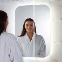 Scudo Aura Back-lit LED Bathroom Mirror with Shaver Socket - 600 x 800mm