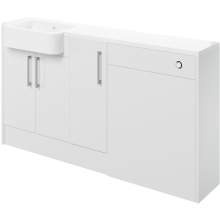 Abacot White Gloss Vanity, WC Unit and 1 Door Base Unit Furniture Set