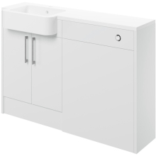 Abacot White Gloss Vanity and WC Unit Furniture Set