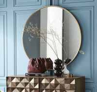 Docklands 500 x 750 Brushed Brass Hexagonal Framed Mirror - Origins Living
