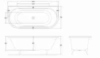 Gressingham 1760mm Freestanding Boat Bath - White
