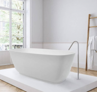 Sorpressa Silk Matt Cian Solid Surface Freestanding Bath, 1510 x 760 By BC Designs 