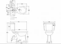 Whistle Close Coupled Open Back Comfort Height Toilet & Soft Close Seat