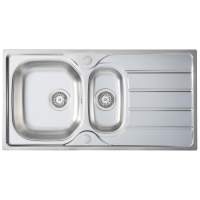 Abode Trydent 1 Bowl & Drainer Inset Kitchen Sink - Stainless Steel