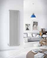 DQ Denali 1800 x 413 Black Nickel Lacquer Stainless Steel Vertical Radiator