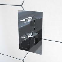 Round Shower Pack 4 - Allier Dual Outlet Shower Valve & Riser Rail with Rainfall Shower
