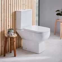 Space Semi-Rimless Short Projection Open Back Toilet Inc Soft Close Seat