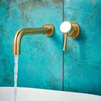 K-VIT Brushed Brass Douche Kit with Thermostatic Mixing Valve and Spray Head