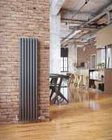 Cove Single Sided 550 x 826mm Designer Radiator Anthracite Texture - DQ Heating