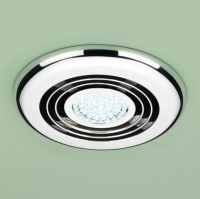 HIB Turbo - Chrome LED Illuminated Ceiling Bathroom Extractor Fan - Cool White