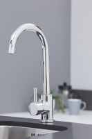Shannon Brush Nickel Twin Lever Kitchen Mixer Tap