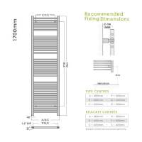 Abacus Linea Towel Rail 1700 x 400mm - White