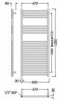 Abacus Elegance Radius Towel Rail 1120 x 600mm - Chrome