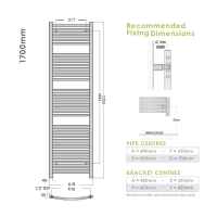 Abacus Elegance Radius Towel Rail 1700 x 480mm - Chrome