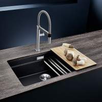 Blanco SONA 6 S 1.5 Bowl Inset Silgranit Reversible Kitchen Sink - Alumetallic - 519854