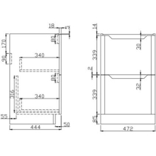 Abacus S3 Concepts Wall Hung Vanity Unit 800mm - Matt Ocean Blue