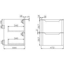 Abacus S3 Concepts Wall Hung Vanity Unit 600mm - Matt Sage Green