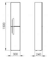 Uni Tall Wall Hung Unit 1500mm - Beige - Abacus
