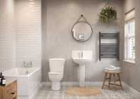 Muscovy Bathroom Suite, Basin, Close Close Toilet & Double Ended Bath 1700mm