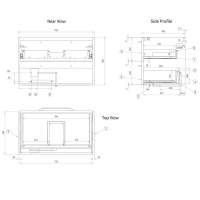 Gressingham 594mm 2 Drawer Wall Unit (exc. Basin) - Grey Gloss