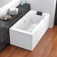 Vidalux Aegean 1500 Airspa Whirlpool Bath & Steam Shower Pod - 1500 x 900mm - White Glass