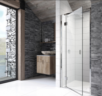 Dawn Athena 1200mm Brushed Brass Hinged Shower Door and Inline Recess with Side Panel