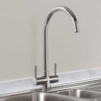 Blanco Vicus Twin Lever Satin Gold Kitchen Tap