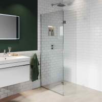 Abacus Walk In Shower Screen 900mm With Chrome Hinged Return 350mm 