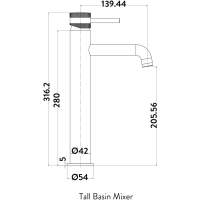 Jaquar Laguna Matt Black Semi Extended Mono Basin Mixer Tap