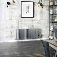 DQ Cove Brushed Stainless Steel Double Sided 1800 x 413 Vertical Radiator