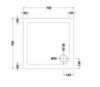 Giorgio2 Cut-To-Size Graphite Slate Effect Square Shower Tray - 800 x 800mm