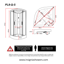 Insignia Showers PR11L -O Premium Hydro Massage Shower Cabin 1100 x 700mm - Left Hand