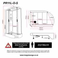 Insignia Showers PL12R-O Platinum Hydro Massage Shower Cabin 1200 x 800mm - Right Hand