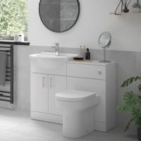 Abode Oriel 1.5 Bowl & Drainer Granite Inset Kitchen Sink - Frost White