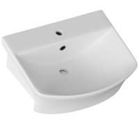 Villeroy & Boch Avento Semi-Recessed Washbasin, 550mm, White Alpin, With Overflow