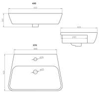 Allier 495 x 415mm 1 Tap Hole Semi Recessed Basin