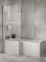 Sommer L Shaped Square Shower Bath 1700 x 850/700mm - Left Handed