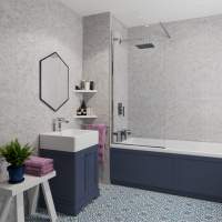 White Gloss M1 PVC Wetpanel Shower Board  2400 x 1000mm