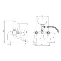 Scudo Victoria Bath Shower Mixer Tap with Shower Kit and Wall Bracket
