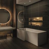 Complete P Shaped Shower Bath Suite