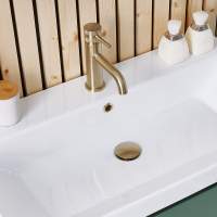 Scudo Brushed Brass Bath Pop Up Waste & Overflow 