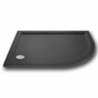 Nuie Pearlstone 900 x 800 Right Handed Slate Grey Offset Quadrant Shower Tray