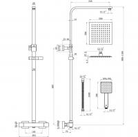 Dual Head Thermostatic Shower with Bar Mixer Valve, Round Overhead Rain Shower and Riser Kit with Handset
