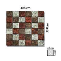 Abacus Copper Bronze Silver Mixed Glass Mosaic Tile Sheet - 300 x 300mm 