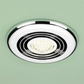 HIB Turbo - Chrome LED Illuminated Ceiling Bathroom Extractor Fan - Warm White